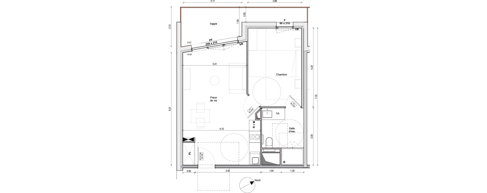 Appartement T2 de 41,94 m2 &agrave; Niort Souch&eacute;