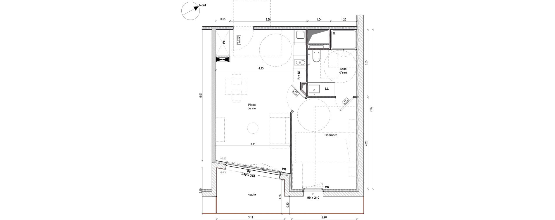 Appartement T2 de 42,42 m2 &agrave; Niort Souch&eacute;