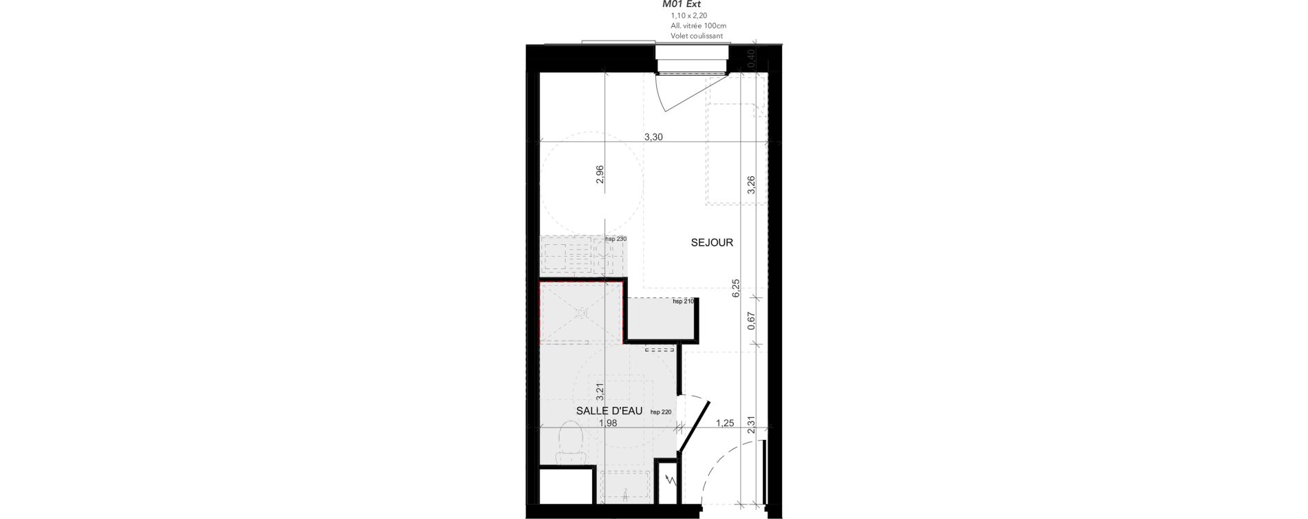 Appartement T1 meubl&eacute; de 19,42 m2 &agrave; Niort Nord