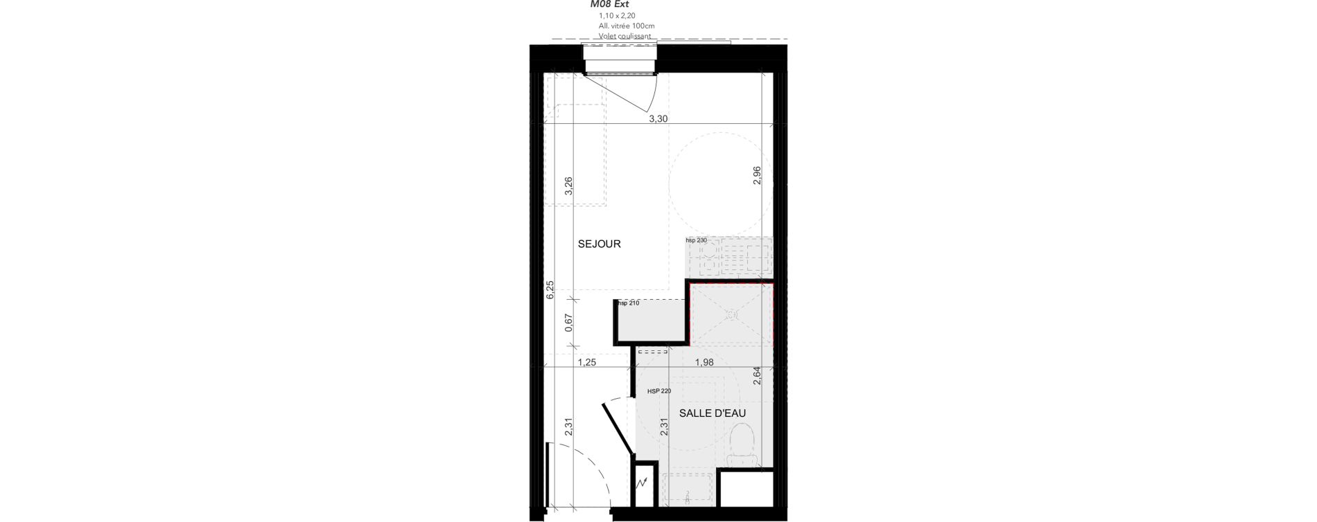 Appartement T1 meubl&eacute; de 19,42 m2 &agrave; Niort Nord