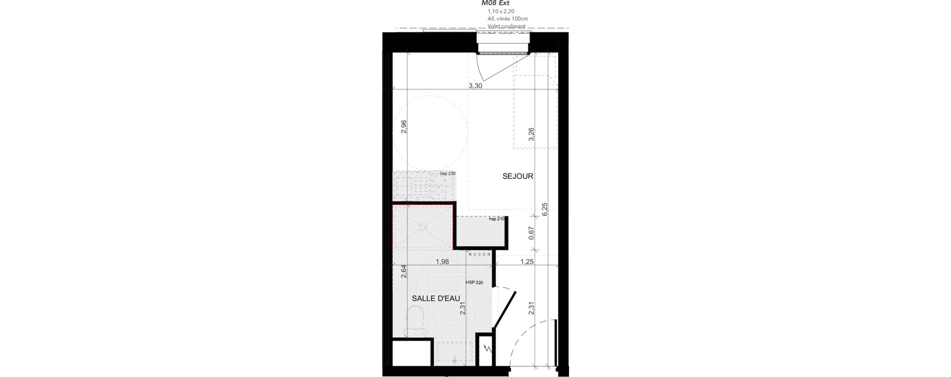 Appartement T1 meubl&eacute; de 19,42 m2 &agrave; Niort Nord