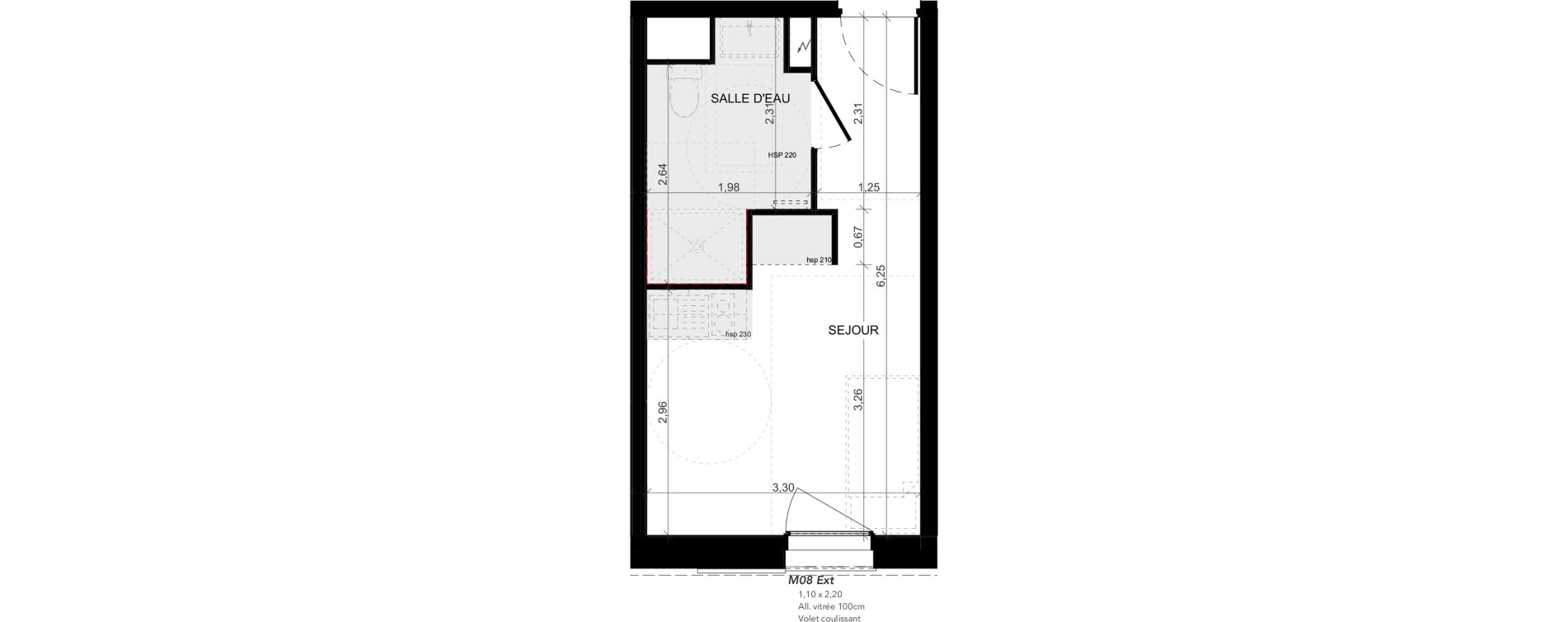 Appartement T1 meubl&eacute; de 19,42 m2 &agrave; Niort Nord