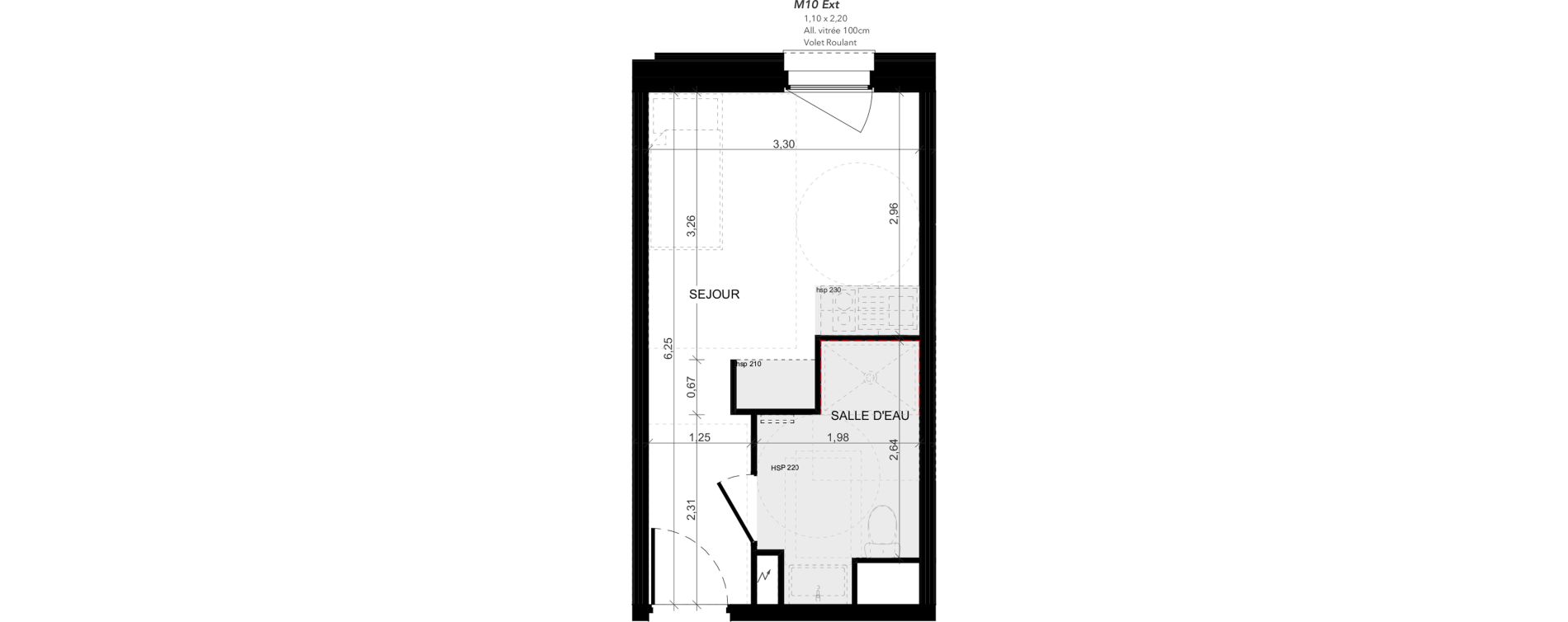 Appartement T1 meubl&eacute; de 19,42 m2 &agrave; Niort Nord