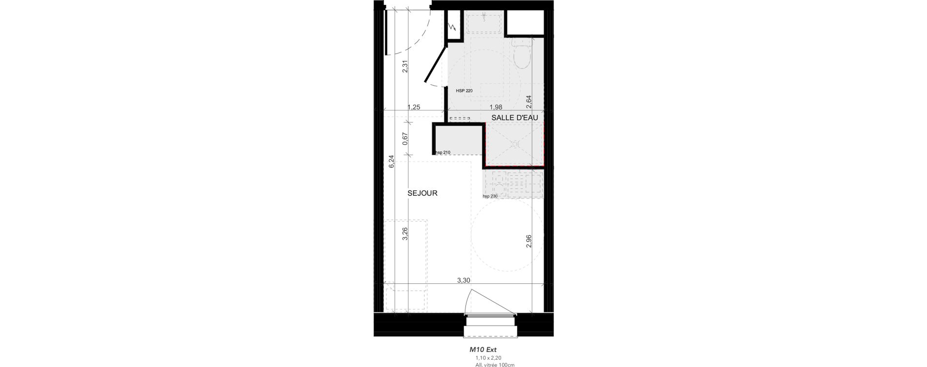 Appartement T1 meubl&eacute; de 19,42 m2 &agrave; Niort Nord