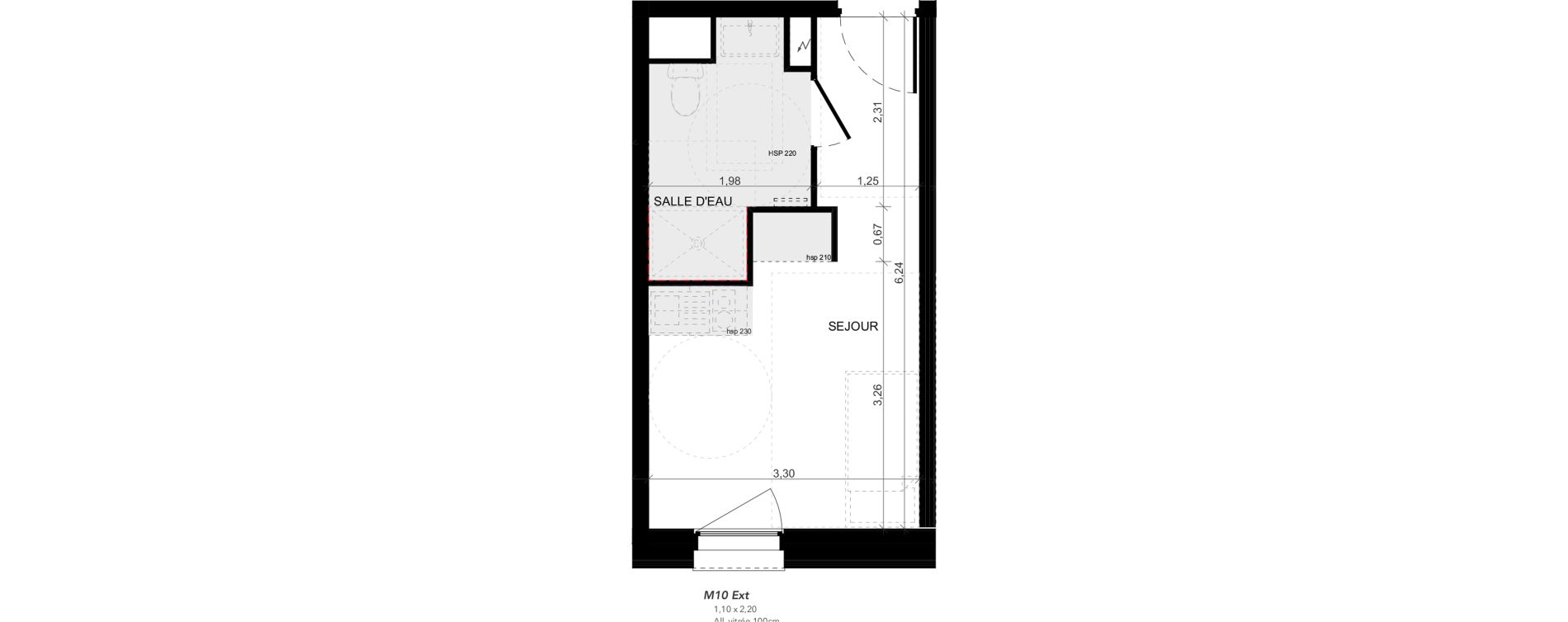 Appartement T1 meubl&eacute; de 19,42 m2 &agrave; Niort Nord