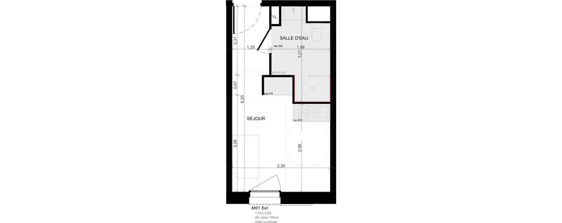 Appartement T1 meubl&eacute; de 19,42 m2 &agrave; Niort Nord