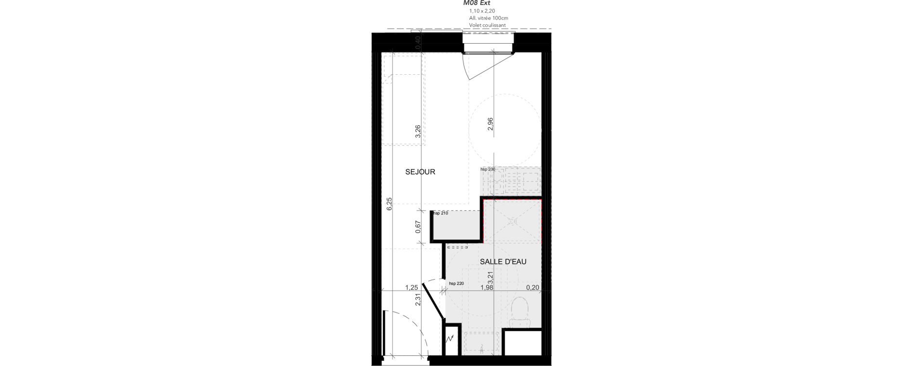 Appartement T1 meubl&eacute; de 19,42 m2 &agrave; Niort Nord