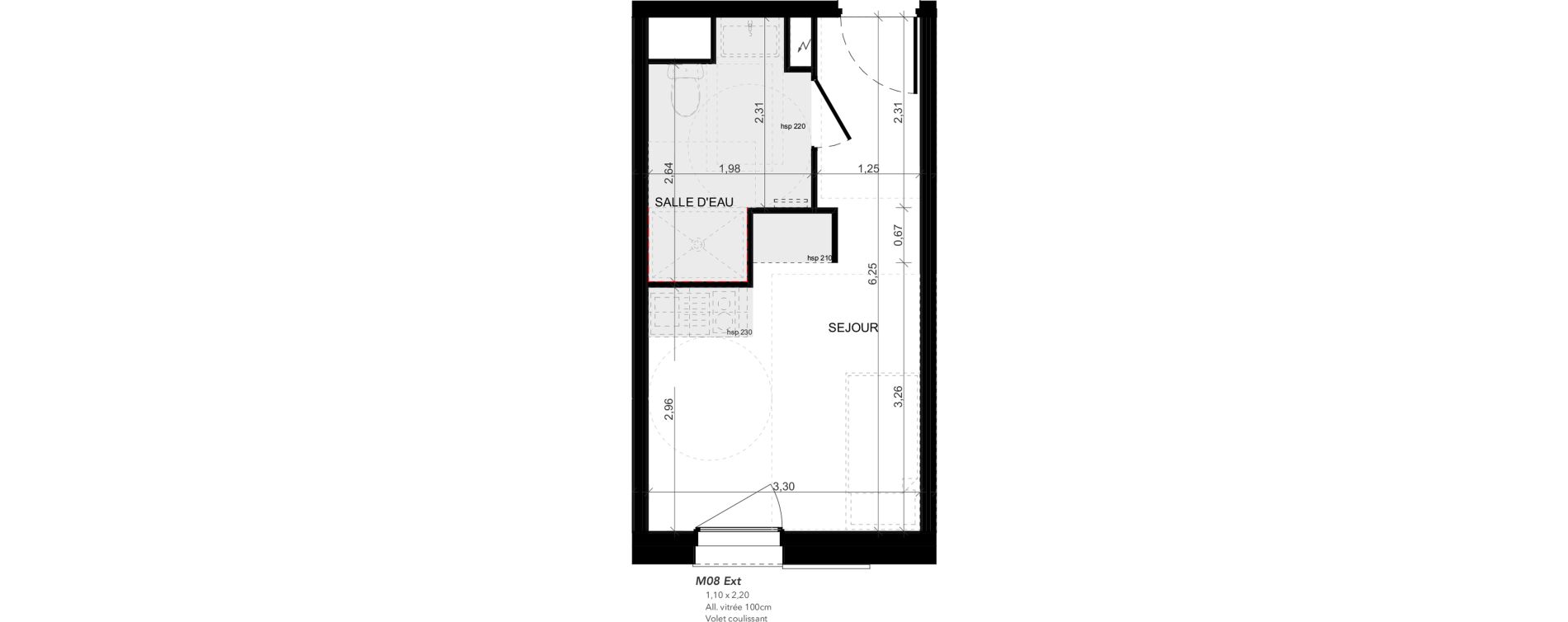 Appartement T1 meubl&eacute; de 19,42 m2 &agrave; Niort Nord