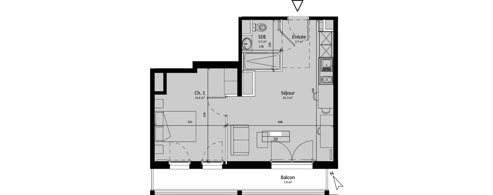 Appartement T2 de 41,30 m2 &agrave; Niort Saint-liguaire