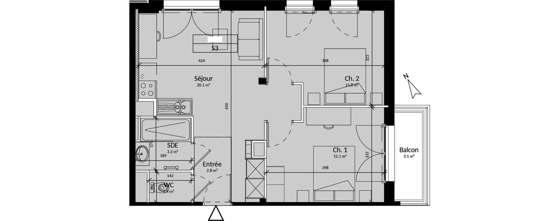 Appartement T3 de 51,50 m2 &agrave; Niort Saint-liguaire