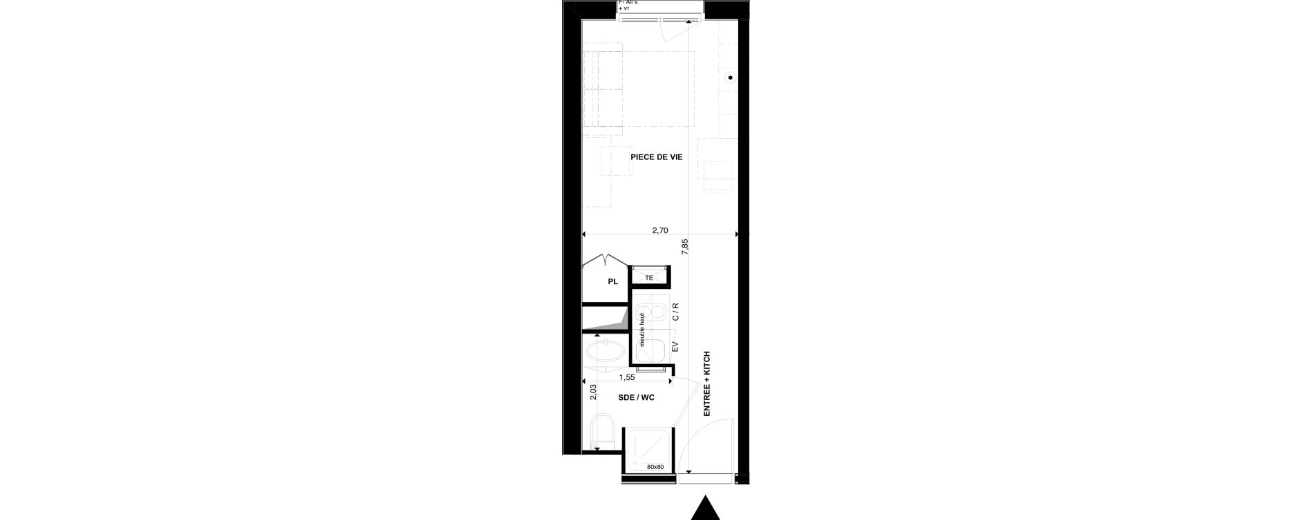 Appartement T1 de 19,93 m2 &agrave; P&eacute;rigueux Les vergnes - boisset - le grand puy bernard