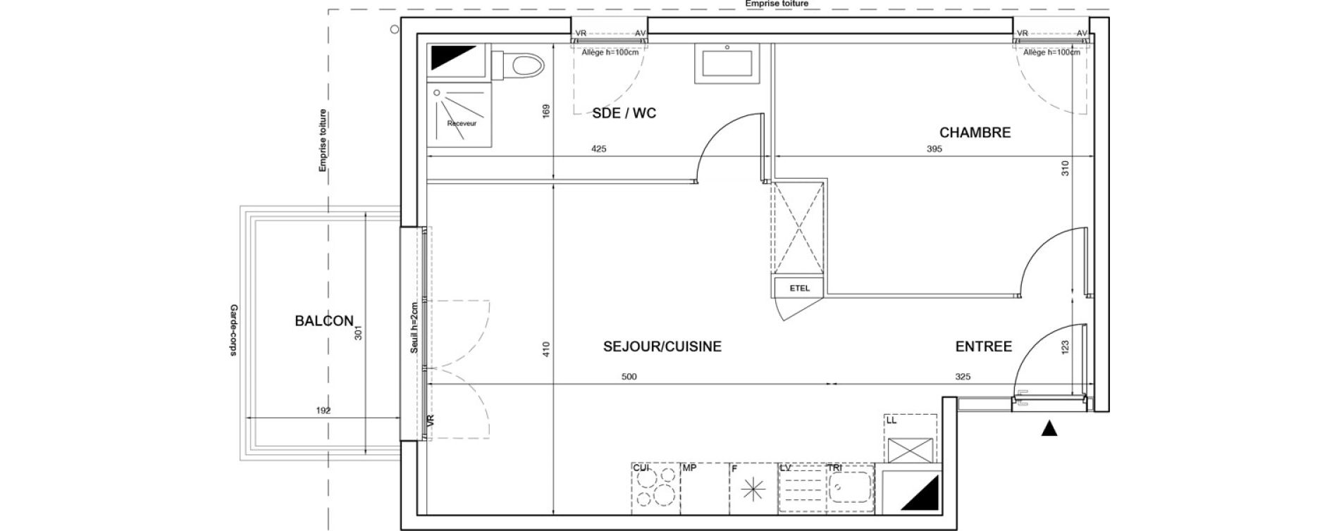 Appartement T2 de 43,77 m2 &agrave; P&eacute;rigueux Saint georges
