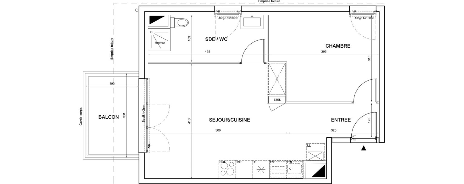 Appartement T2 de 43,77 m2 &agrave; P&eacute;rigueux Saint georges