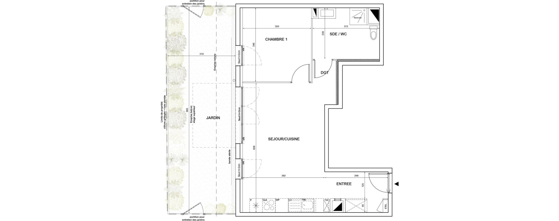 Appartement T2 de 47,79 m2 &agrave; P&eacute;rigueux Saint georges