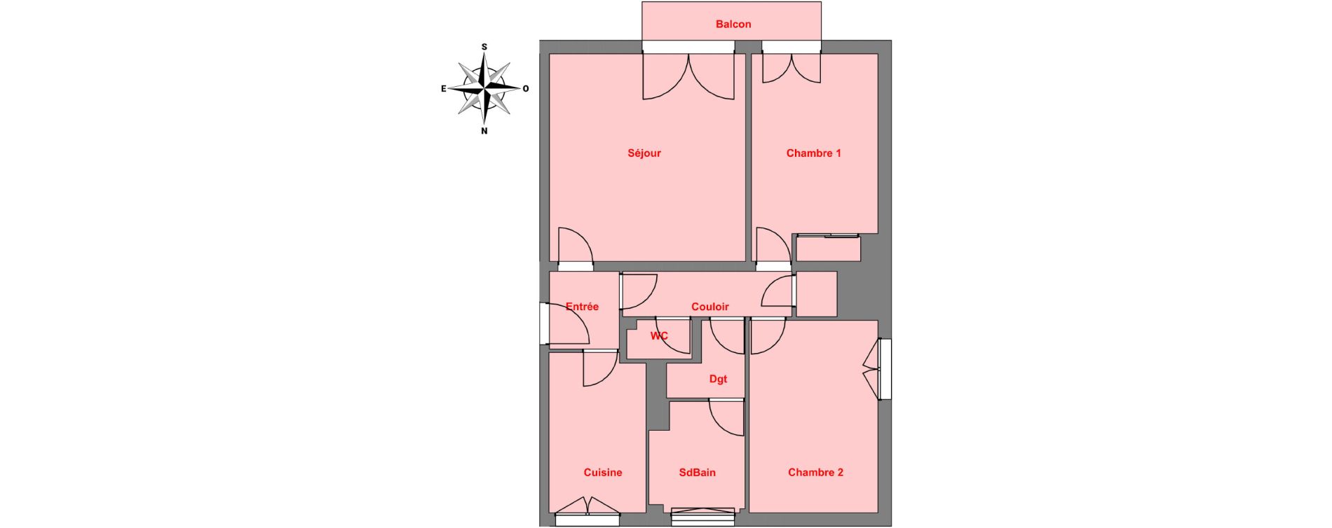Appartement T3 de 57,96 m2 &agrave; P&eacute;rigueux Centre