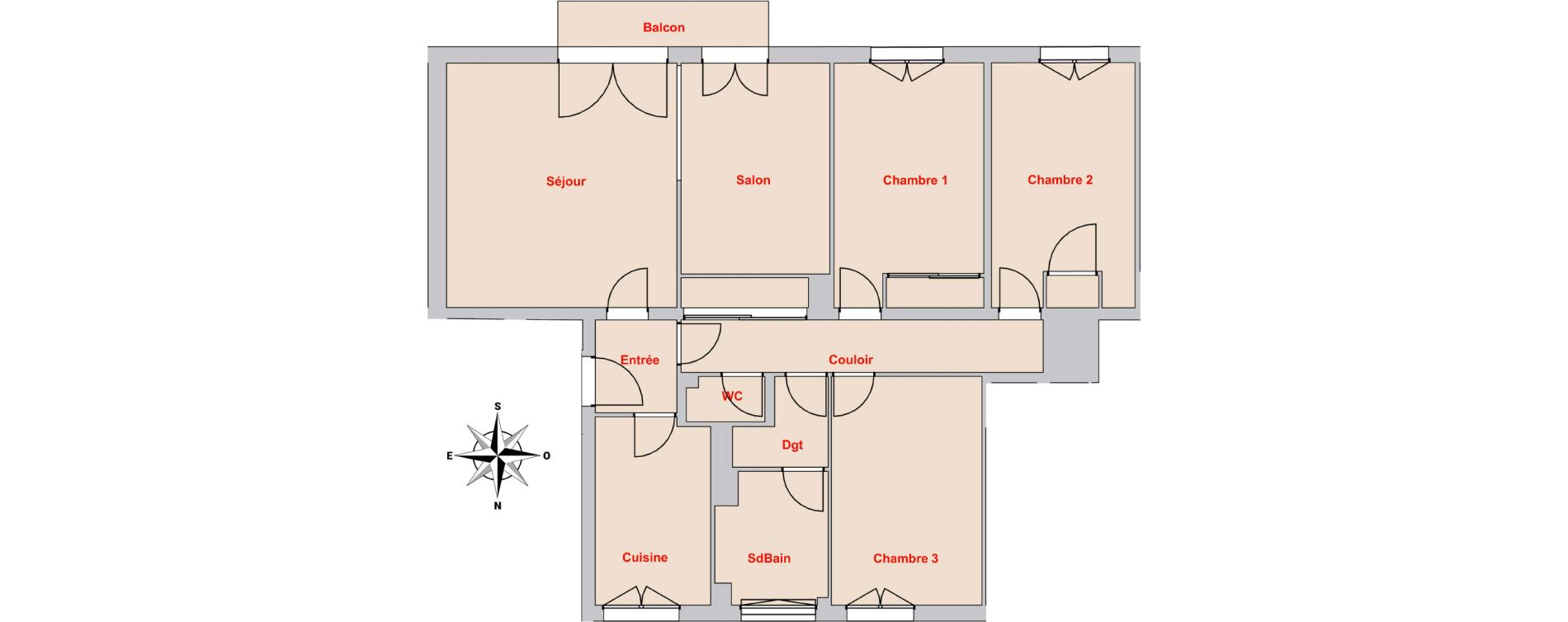 Appartement T4 bis de 83,31 m2 &agrave; P&eacute;rigueux Centre