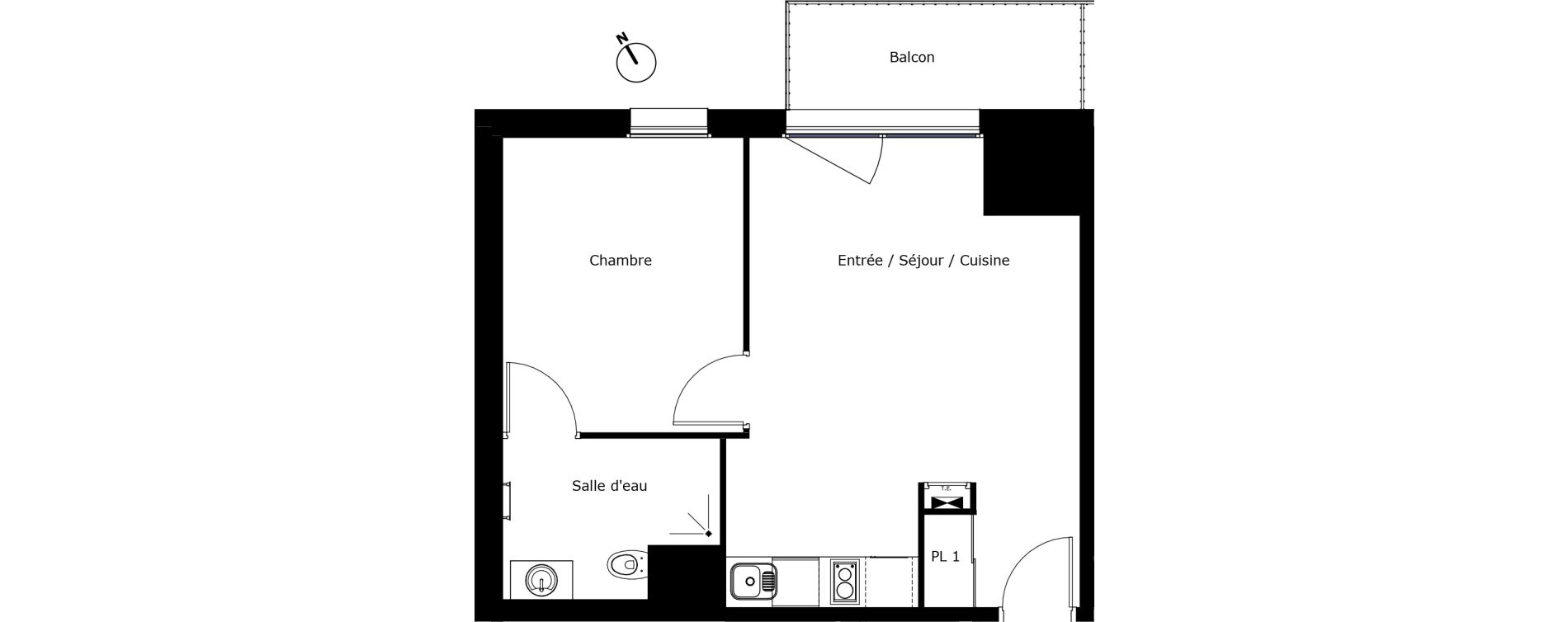 Appartement T2 de 42,76 m2 &agrave; P&eacute;rigueux Saint georges