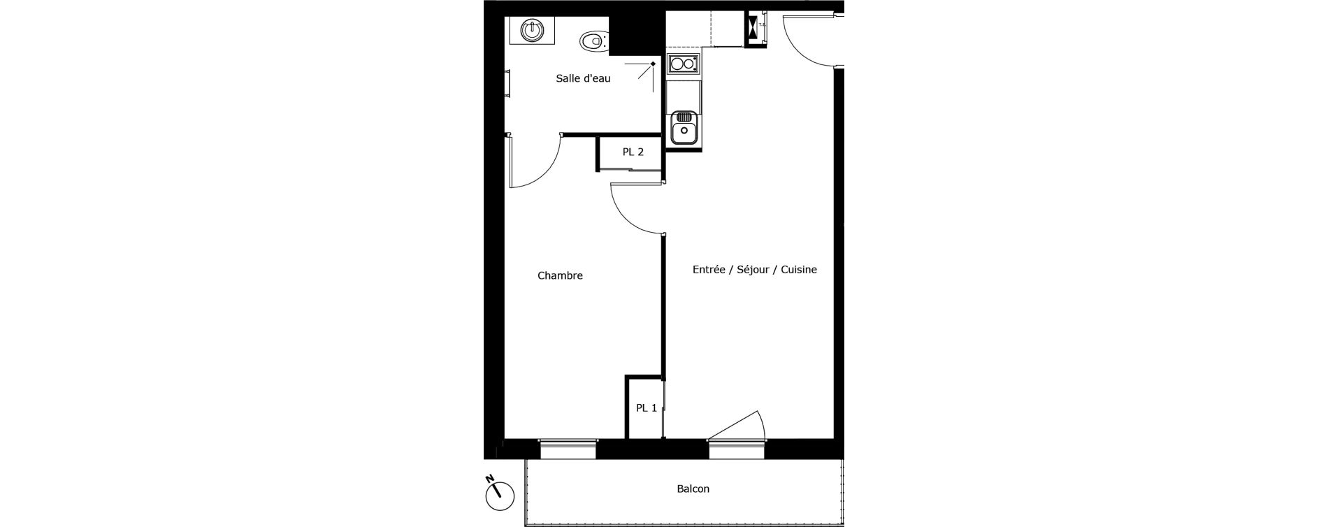 Appartement T2 de 43,92 m2 &agrave; P&eacute;rigueux Saint georges