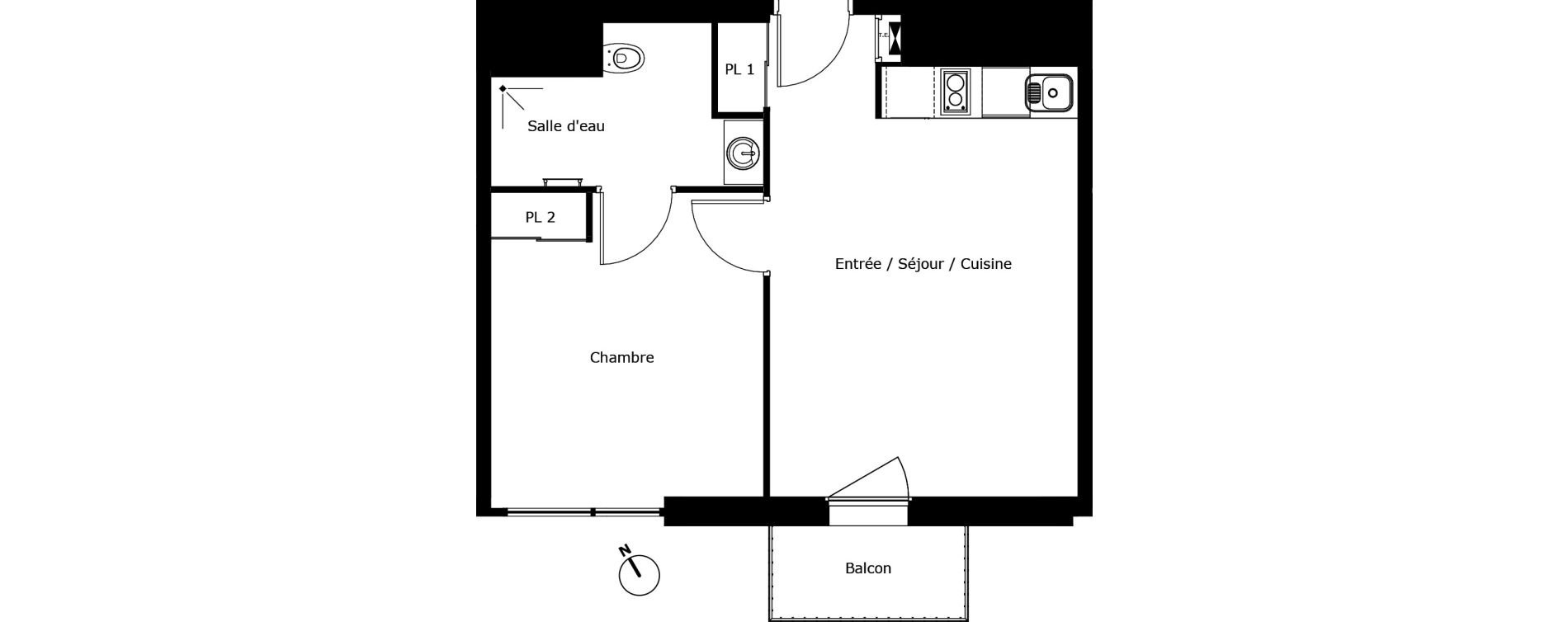 Appartement T2 de 42,06 m2 &agrave; P&eacute;rigueux Saint georges