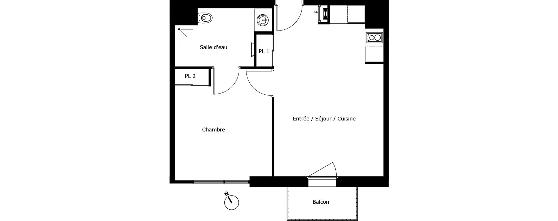 Appartement T2 de 43,48 m2 &agrave; P&eacute;rigueux Saint georges
