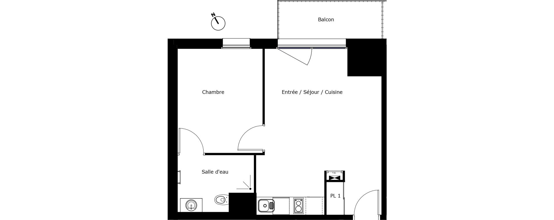 Appartement T2 de 42,75 m2 &agrave; P&eacute;rigueux Saint georges