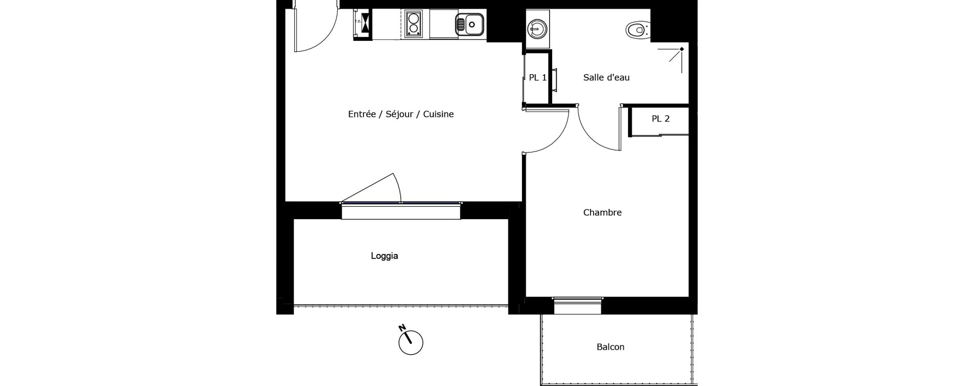 Appartement T2 de 40,15 m2 &agrave; P&eacute;rigueux Saint georges