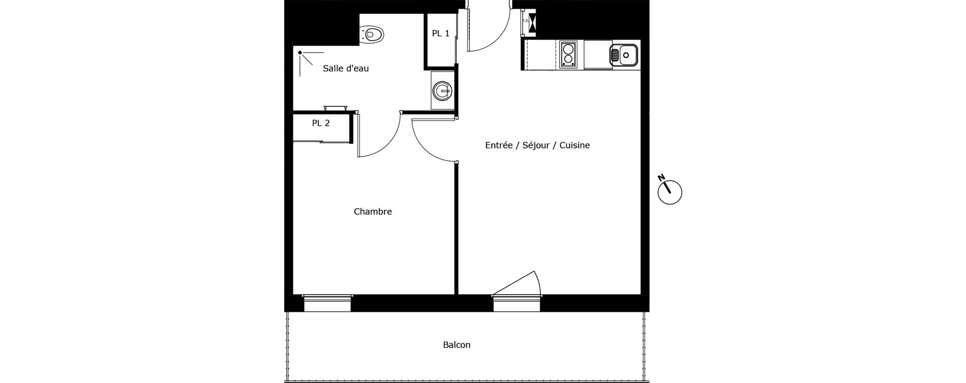 Appartement T2 de 42,05 m2 &agrave; P&eacute;rigueux Saint georges