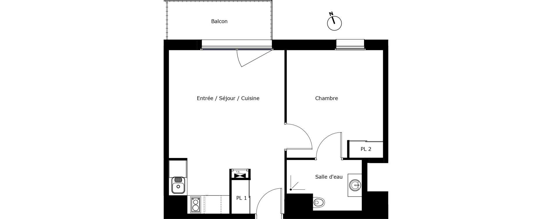 Appartement T2 de 41,72 m2 &agrave; P&eacute;rigueux Saint georges
