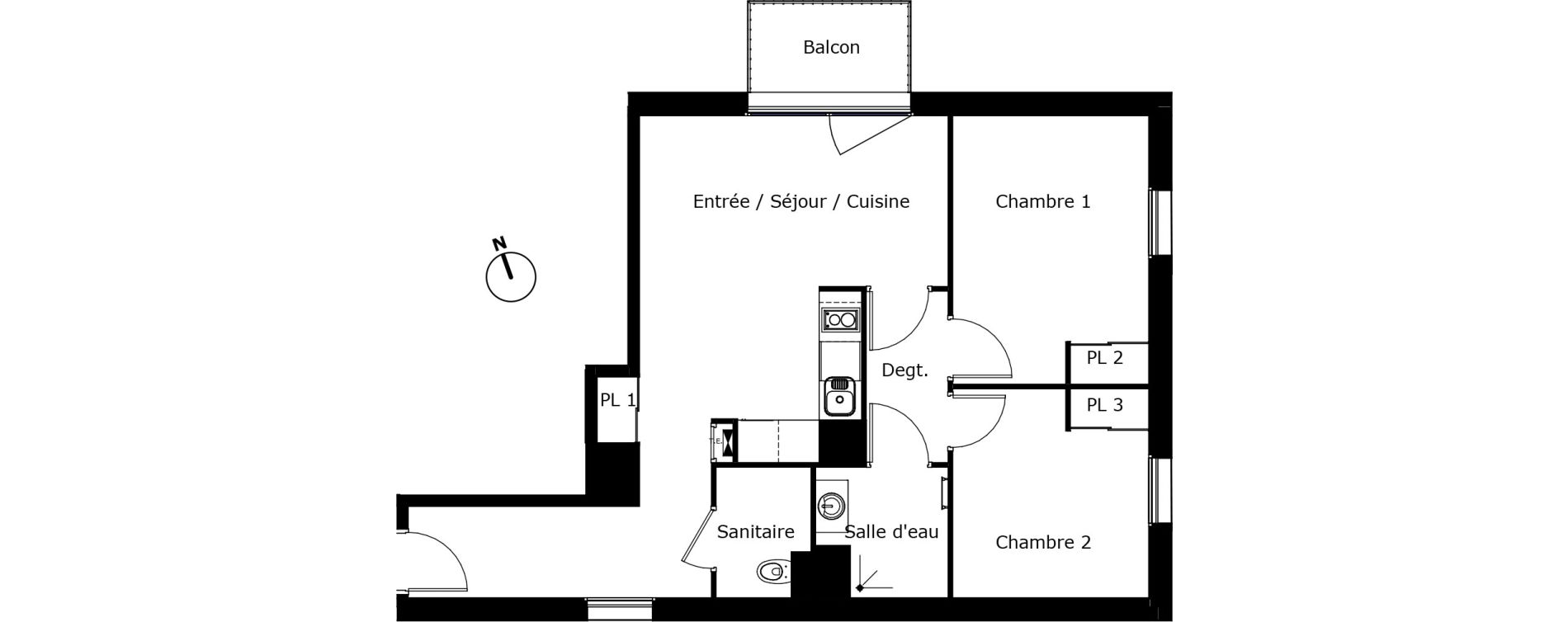 Appartement T3 de 62,15 m2 &agrave; P&eacute;rigueux Saint georges