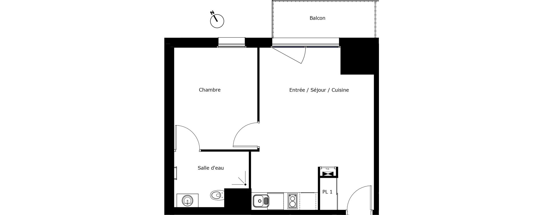 Appartement T2 de 42,75 m2 &agrave; P&eacute;rigueux Saint georges