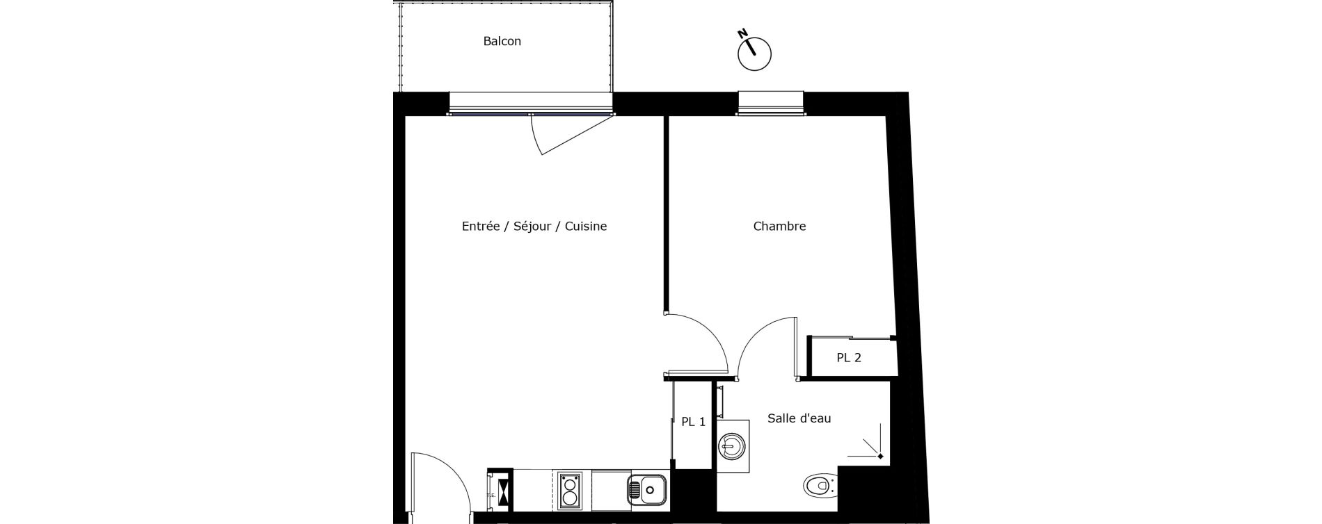 Appartement T2 de 43,99 m2 &agrave; P&eacute;rigueux Saint georges