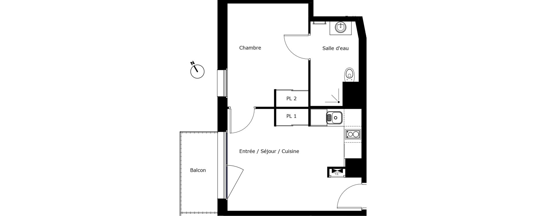 Appartement T2 de 35,74 m2 &agrave; P&eacute;rigueux Saint georges