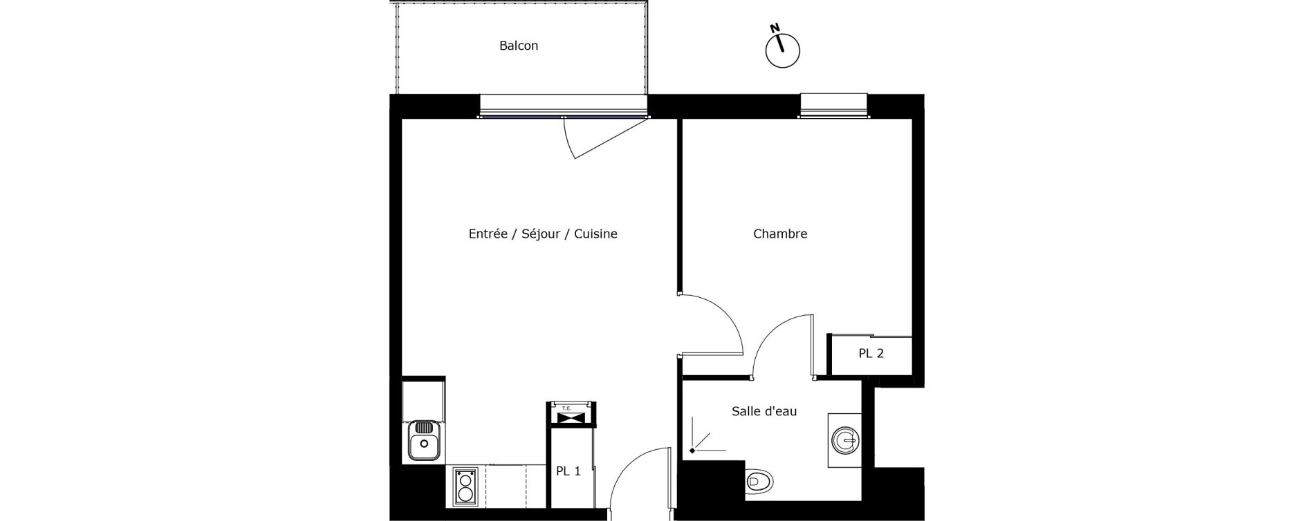 Appartement T2 de 41,72 m2 &agrave; P&eacute;rigueux Saint georges