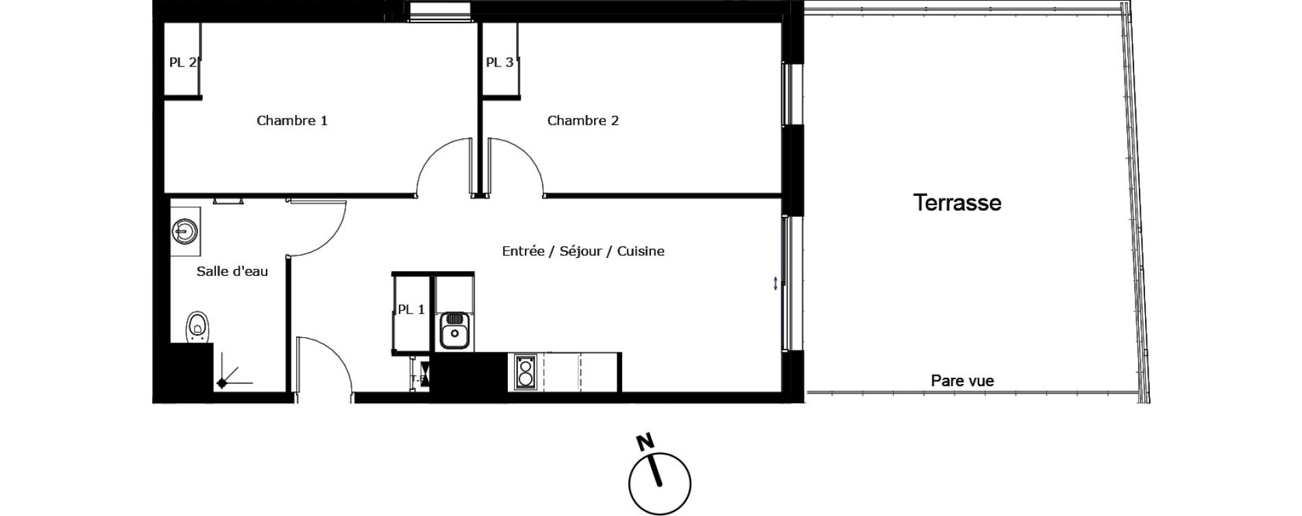 Appartement T3 de 59,44 m2 &agrave; P&eacute;rigueux Saint georges