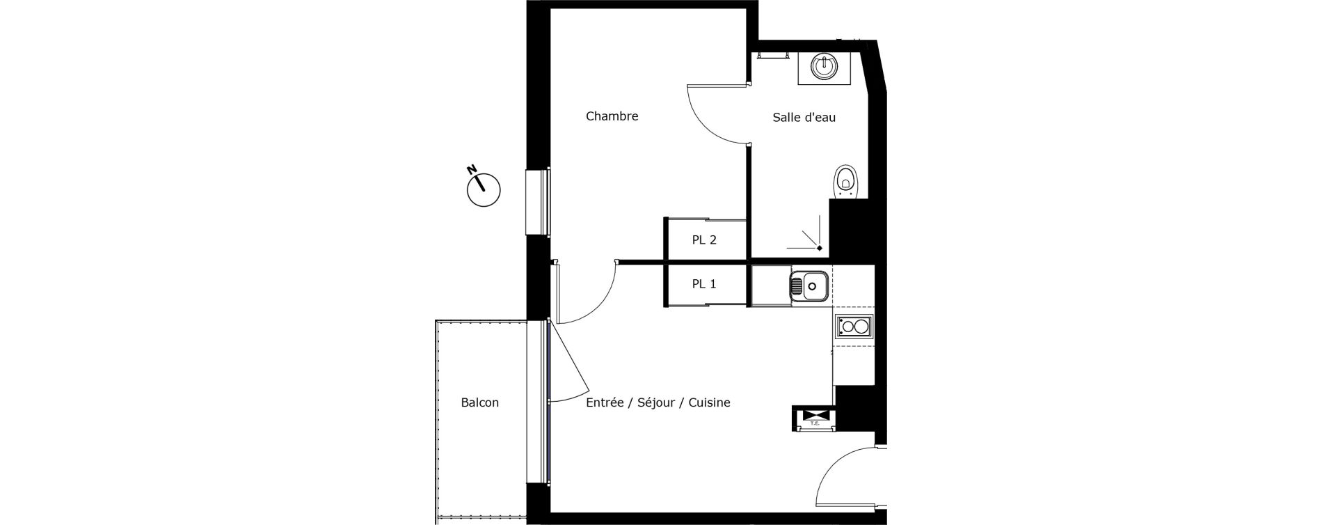 Appartement T2 de 35,74 m2 &agrave; P&eacute;rigueux Saint georges