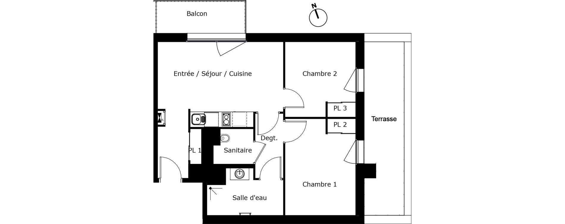 Appartement T3 de 56,80 m2 &agrave; P&eacute;rigueux Saint georges