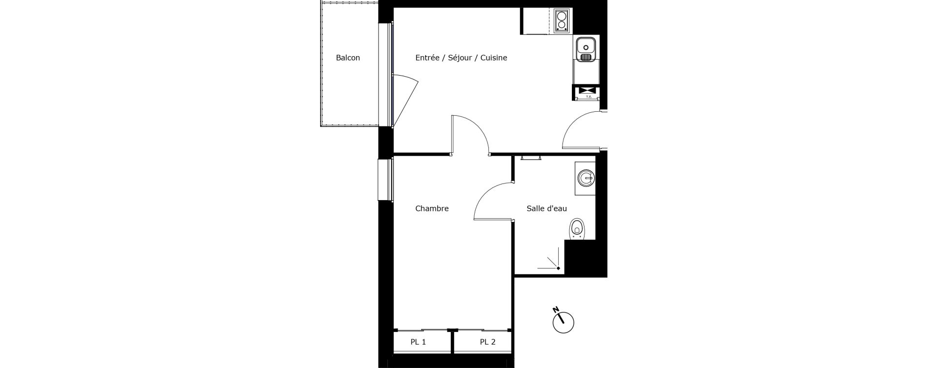 Appartement T2 de 36,61 m2 &agrave; P&eacute;rigueux Saint georges