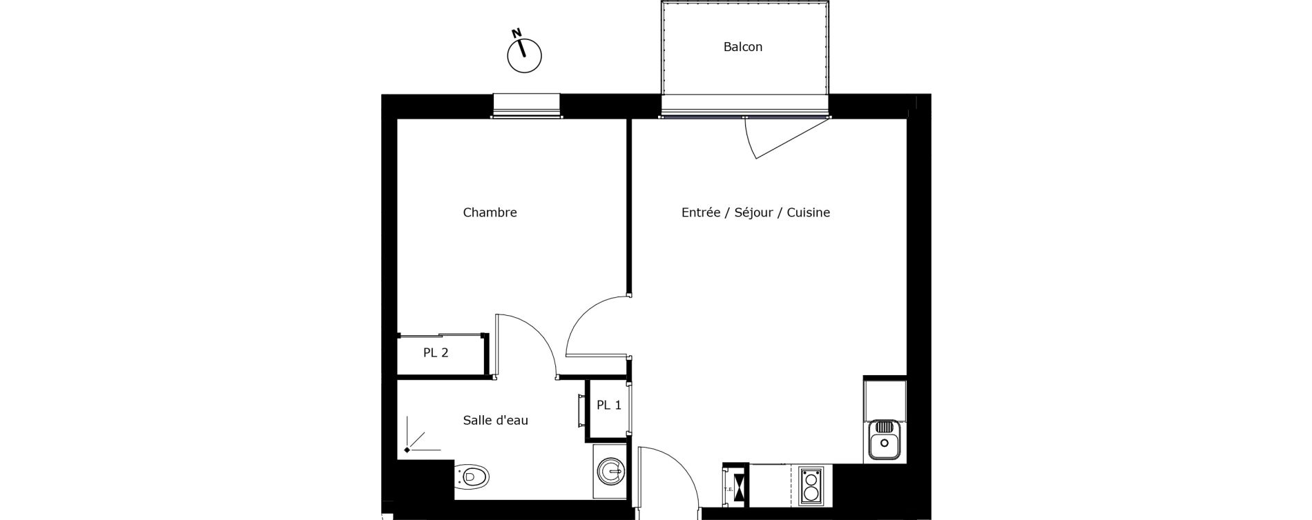 Appartement T2 de 42,62 m2 &agrave; P&eacute;rigueux Saint georges