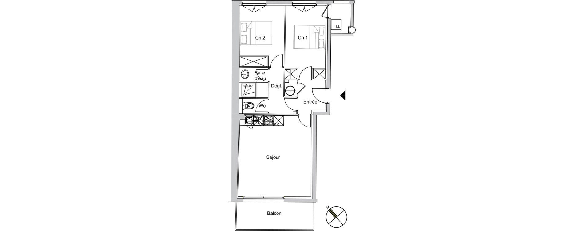 Appartement T3 de 50,10 m2 &agrave; P&eacute;rigueux Saint martin