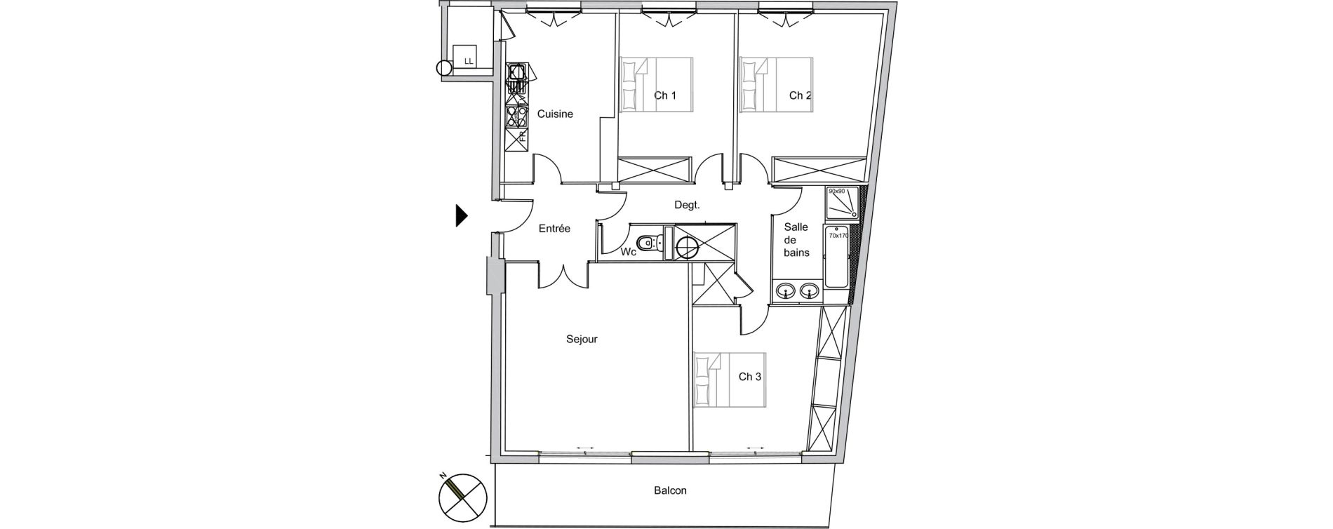 Appartement T4 de 99,65 m2 &agrave; P&eacute;rigueux Saint martin
