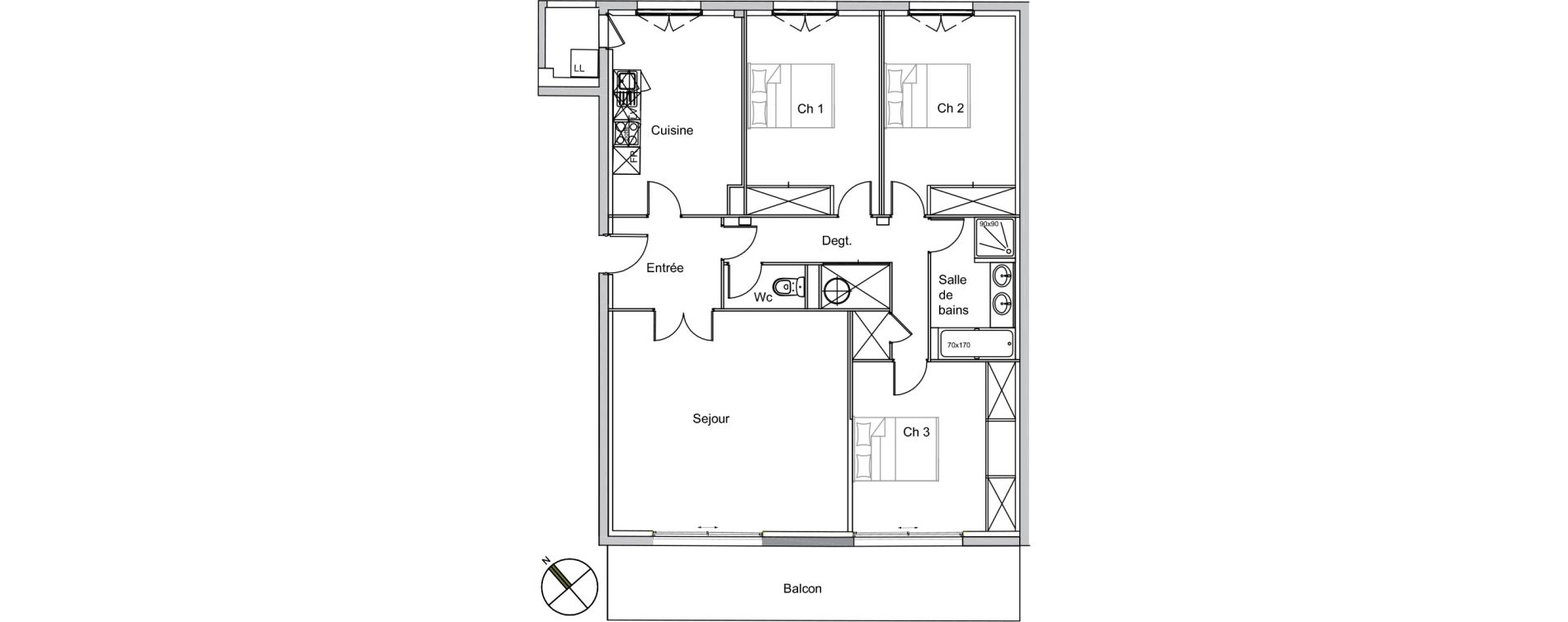 Appartement T4 de 99,00 m2 &agrave; P&eacute;rigueux Saint martin