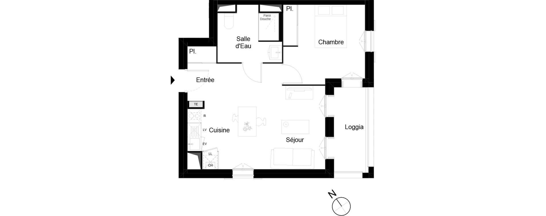 Appartement T2 de 44,97 m2 &agrave; Ambar&egrave;s-Et-Lagrave Centre