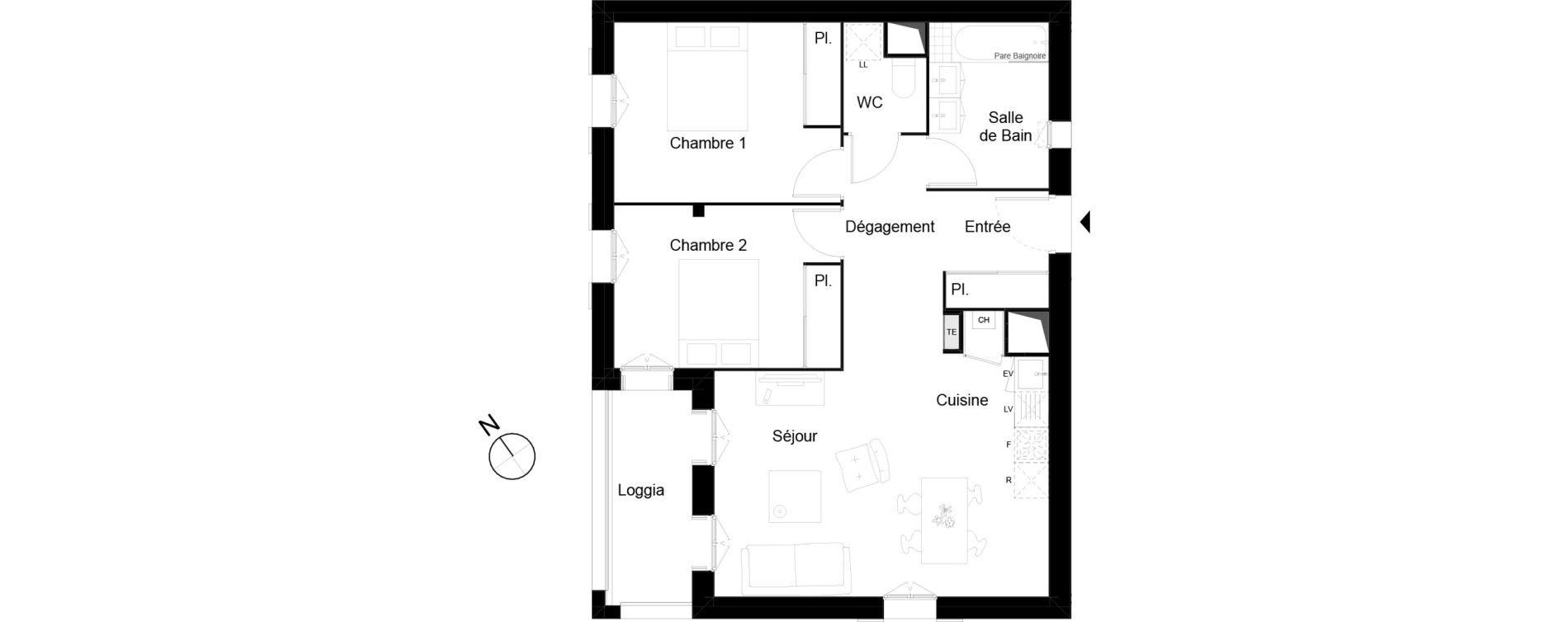 Appartement T3 de 66,88 m2 &agrave; Ambar&egrave;s-Et-Lagrave Centre
