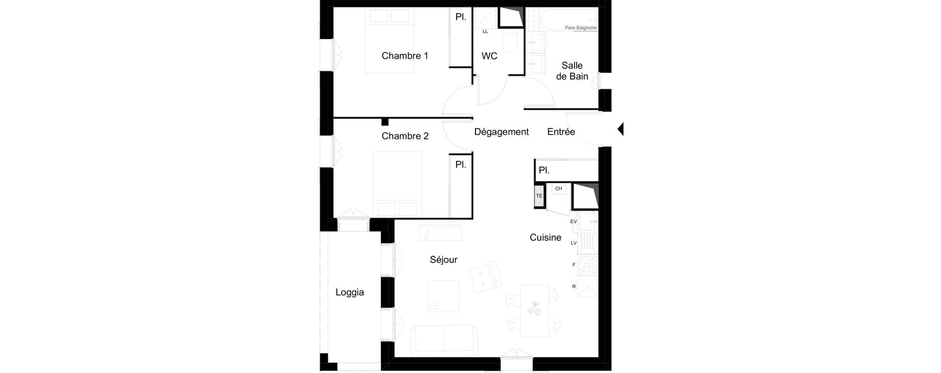 Appartement T3 de 66,88 m2 &agrave; Ambar&egrave;s-Et-Lagrave Centre