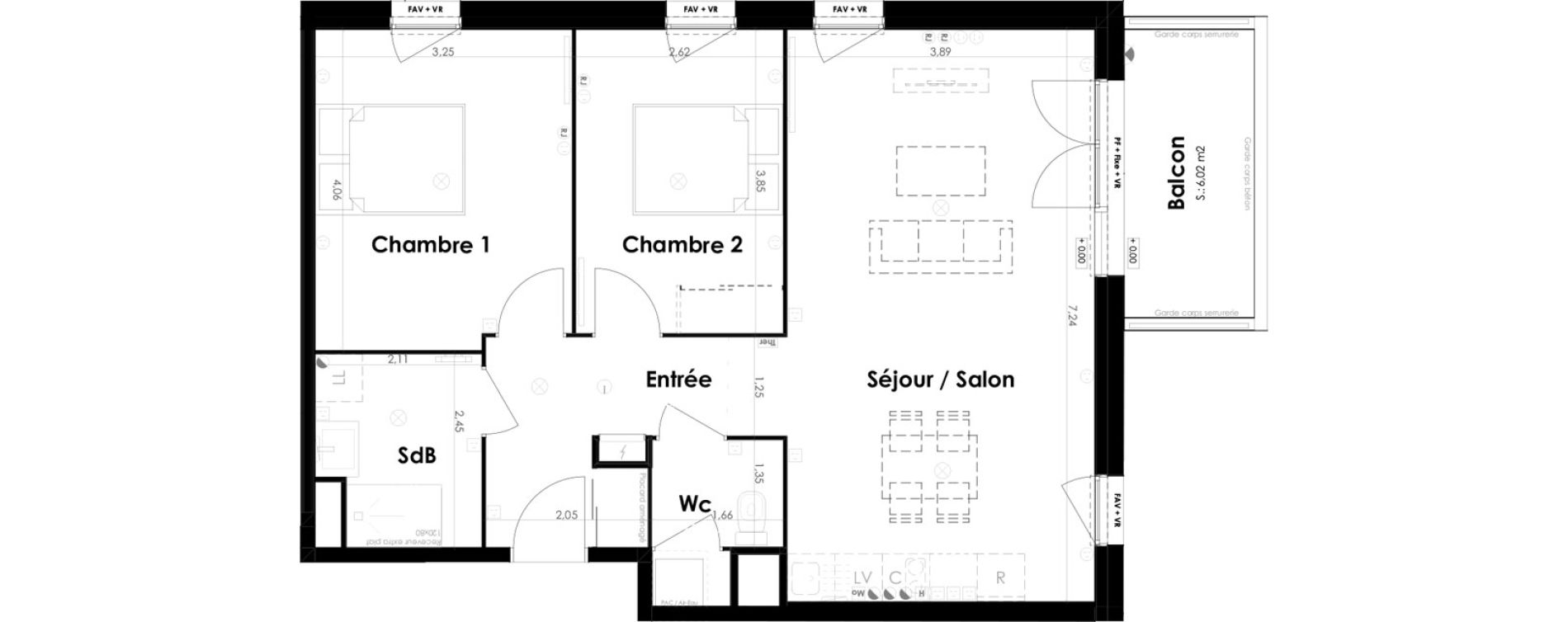 Appartement T3 de 66,37 m2 &agrave; Ambar&egrave;s-Et-Lagrave Centre