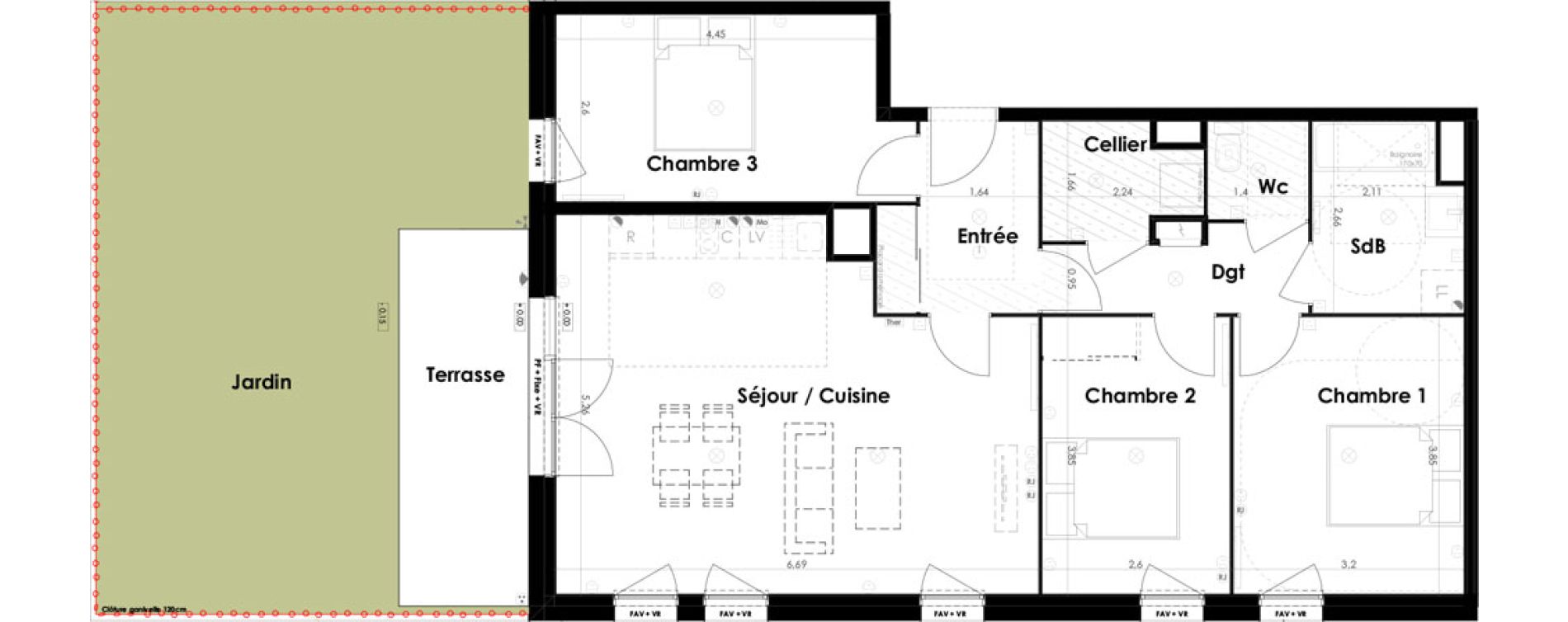 Appartement T4 de 85,56 m2 &agrave; Ambar&egrave;s-Et-Lagrave Centre