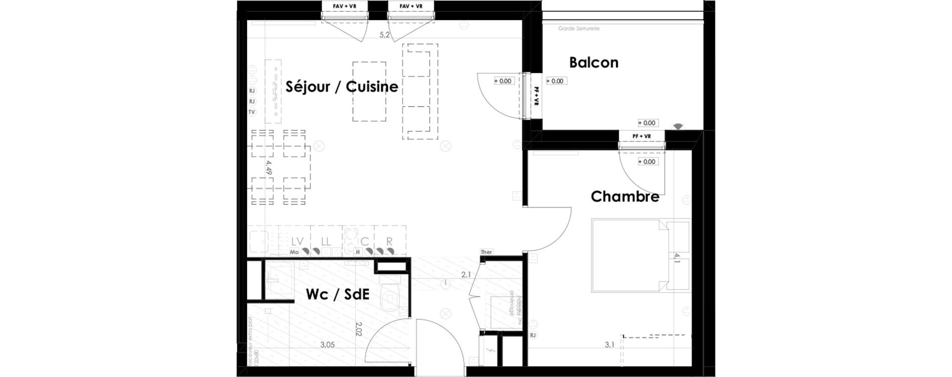 Appartement T2 de 45,74 m2 &agrave; Ambar&egrave;s-Et-Lagrave Centre