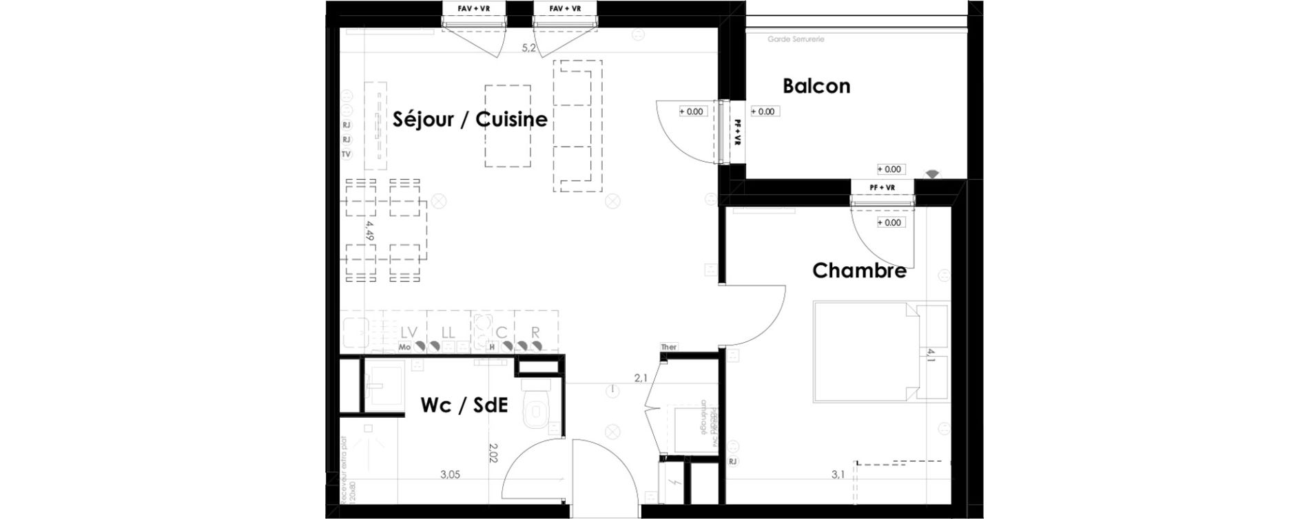 Appartement T2 de 45,74 m2 &agrave; Ambar&egrave;s-Et-Lagrave Centre