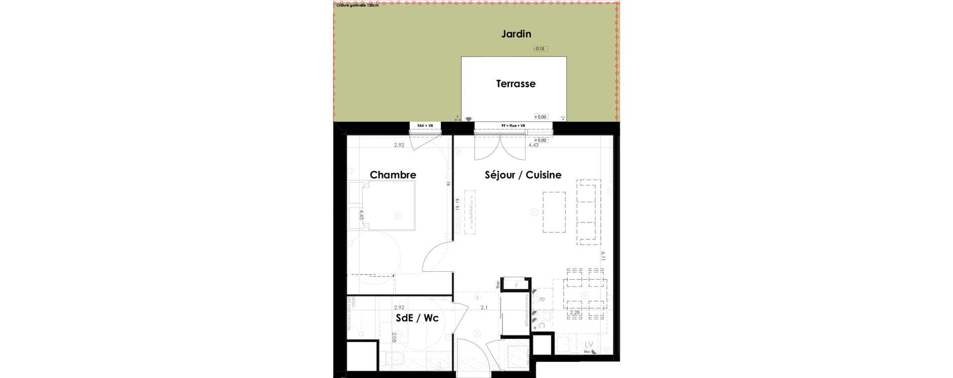 Appartement T2 de 45,35 m2 &agrave; Ambar&egrave;s-Et-Lagrave Centre