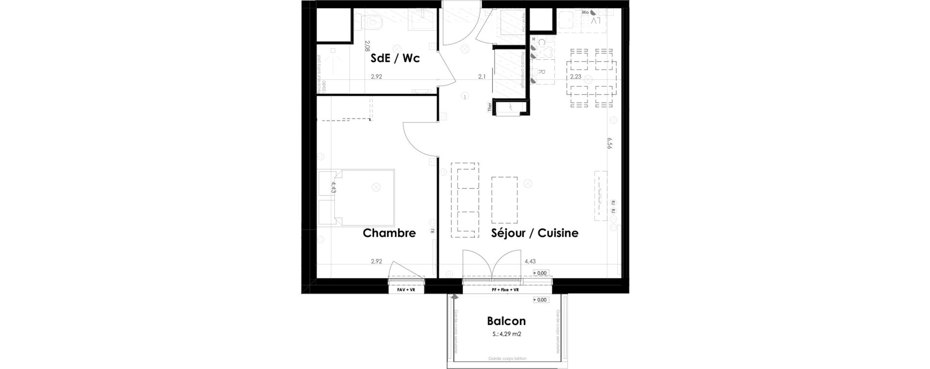 Appartement T2 de 46,25 m2 &agrave; Ambar&egrave;s-Et-Lagrave Centre